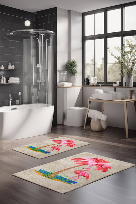 Mijölnir Juego de Alfombrillas de Baño CT-5165, 2 Piezas, Multicolor Mijölnir Juego de Alfombrillas de Baño CT-5165, 2 Piezas, Multicolor